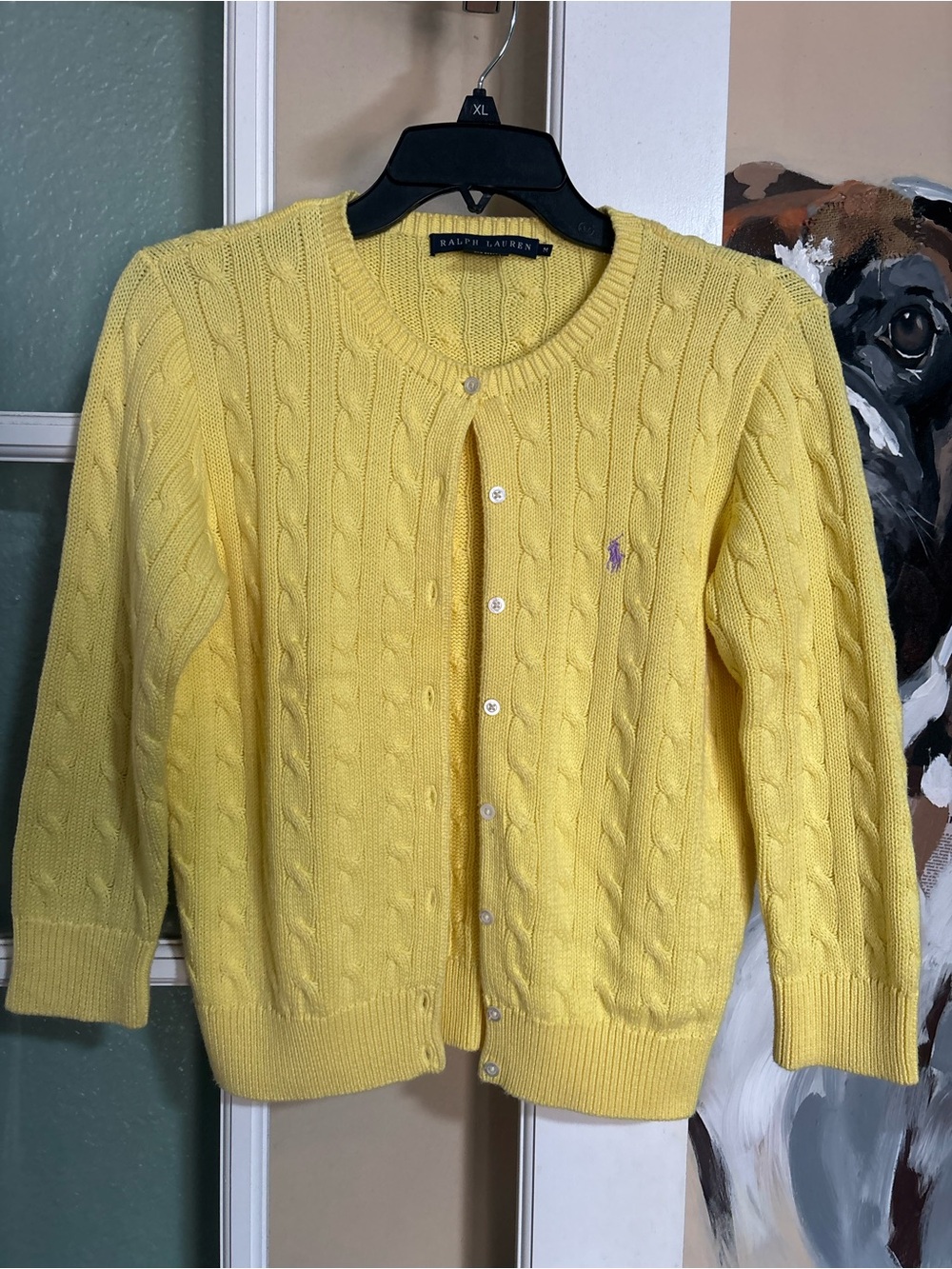 Ralph Lauren Yellow Cable-Knit Cardigan